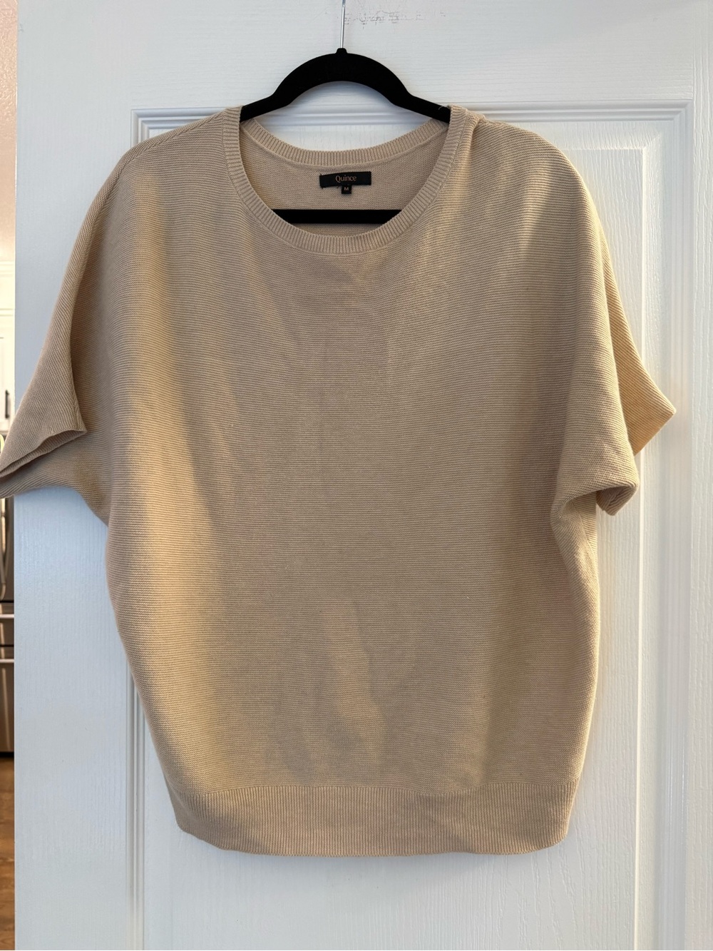 Quince Lightweight Cotton Cashmere Link-Stitch Dolman Sweater